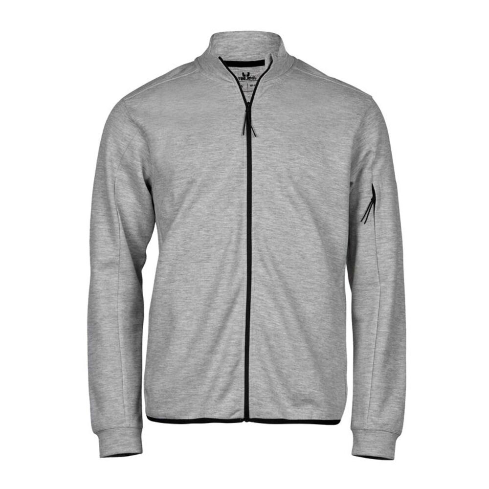 Tee Jays Mens Full Zip Athletic Cardigan / Heather Grey